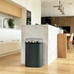 Automatic kitchen trash can - MAJESTIC - KITCHEN MOVE - 58 L - Matt gray stainless steel with rim - Image 5