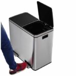 KITCHEN MOVE Kitchen bin with selective sorting pedal - Steel 60L (30 + 30) MAJOR - Image 2