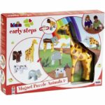Magnetic Animals - KLEIN - 0065 - 4 Large Funny Animals Puzzle, Open Box - 16 Pieces - From 12 Months