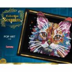 Creative leisure kit - LANSAY - Sequins collection - Pop art cat - From 14 years old