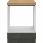 Low cabinet for built -in oven with worktop - matt gray - L 60 x D 51.6 x H 85 cm - lassen – Bild 2
