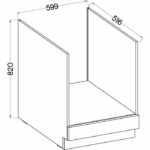 Low cabinet for built -in oven with worktop - matt gray - L 60 x D 51.6 x H 85 cm - lassen – Bild 4