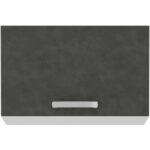 Tilting door hood - matt gray - L 60 x 31.6 x H 36 cm - lassen - Image 2