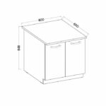 LASSEN Kitchen base unit under sink L 80 cm - Sonoma light oak decor - Image 3