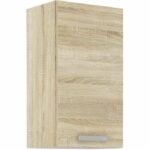 High cabinet 1 hinged door - Sonoma chene decor - L 40 x D 31.6 x 72 cm - lassen