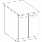Low cabinet 2 hinged doors - Sonoma chene decor - L 60 x D 51.6 x H 85 cm - lassen – Bild 6
