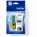 4 Ink cartridges LC421XLVAL - BROTHER - Black, Cyan, Magenta and Yellow 500 pages - For DCP-J1050DW, MFC-J1010DW and DCP-J1140DW