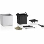 LECHUZA Canto Stone Cube 30 flower pot - complete LED kit, quartz white - Image 2