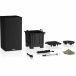 LECHUZA Canto Stone Column 40 Flowerpot - Complete LED Kit, Graphite Black - Image 2