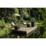LECHUZA Canto Stone Column 40 Flowerpot - Complete LED Kit, Graphite Black - Image 5