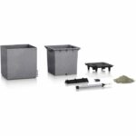 LECHUZA Jardiniere Canto Color Square 40 ALL-IN-ONE Gray 13720 - Image 2