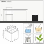 LECHUZA Jardiniere Canto Color Square 40 ALL-IN-ONE Gray 13720 - Image 3