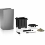LECHUZA Canto Premium Column 40 Flowerpot - LED Complete Kit, Metallic Silver - Image 2