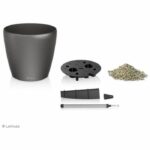 LECHUZA Classico Premium 60 flowerpot - complete set, taupe glossy - Image 2