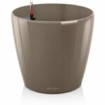 LECHUZA Classico Premium 60 flowerpot - complete set, taupe glossy