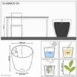 LECHUZA Classico Premium 60 flowerpot - complete set, taupe glossy - Image 3