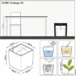 LECHUZA Cube Cottage 50 flower pot - complete set, sand brown - Image 3