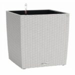 LECHUZA Cube Cottage 50 flower pot - complete set, light grey