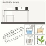 LECHUZA Jardiniere BALCONERA Stone 80 ALL-IN-ONE Beige - Image 3