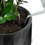 LECHUZA Diamante Premium Flowerpot - Complete Set, Metallic Anthracite - Image 4