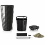 LECHUZA Diamante Premium Flowerpot - Complete Set, Metallic Anthracite - Image 5