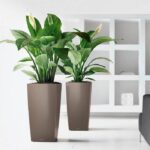 Flower pot - LEC - Cubico Premium 50 - metallic silver - weatherproof - Image 4