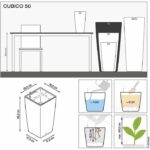 LECHUZA Cubico Premium 50 flower pot - complete set, glossy black - Image 4