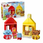 LEGO 10414 DUPLO My First My Daily Rituals - Mealtime and Bedtime, Social Toy, 4 Animal Figures