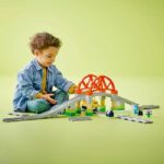 LEGO DUPLO My Town 10426 Expansion Set: Train Tracks and Bridge - Early Learning Toys - Image 5