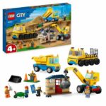Lego City 60391 Site trucks and the crane has demolition ball, construction machine toy