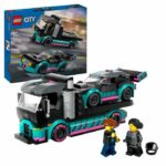 LEGO 60406 City Race Car and Car Transport Truck, Toy with Vehicle, Driver Minifigures