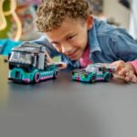 LEGO 60406 City Race Car and Car Transport Truck, Toy with Vehicle, Driver Minifigures - Image 5