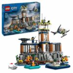 LEGO 60419 City Deep Sea Police Prison, Toy with Helicopter and Boat, 7 Minifigures and Dog Figure