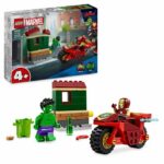 LEGO Marvel 76287 Iron Man with Motorcycle and Hulk, Avengers Set with Minifigures