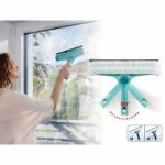 Leifheit 51320 4-in-1 window cleaner with microfibre fleece, 32cm window squeegee with patented frame cleaning function - Image 3