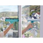 Leifheit 51320 4-in-1 window cleaner with microfibre fleece, 32cm window squeegee with patented frame cleaning function - Image 4