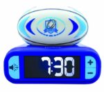 Digital alarm clock with 3D rugby ball night light and sound effects