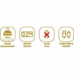 Bathroom scale - LITTLE BALANCE - 8729 - Metallic gold turtles - USB-repairable - 180 kg / 100 g - Pink - Image 2