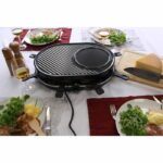 Raclette machine - LITTLE BALANCE - Multi cheese - 1200 W - 8 people - Removable grill / crepe - Midnight blue