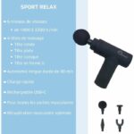 Massage gun - LITTLE BALANCE - Sport Relax - 6 speeds - 4 heads - Black – Bild 4