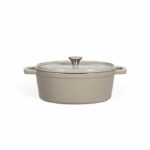 Oval cast iron casserole dish - Livoo - MEP129G - Grey