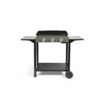 Gas griddle on trolley - LIVOO - DOC326 - 3 burners - Green / Black - Image 2