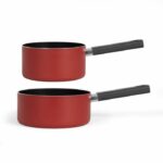 Set of 2 saucepans - LIVOO - MEP154R - Non-stick without PFOA or PFOS - Silicone handle - All hobs including induction - Image 2