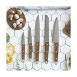 Set of 5 knives - LIVOO - MEC129 - Knives: chef, bread, kitchen, slicing and paring - Stainless steel - Beech handle - Image 2