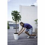 Elho Round flower pot with Urban loft wheels - Ø 50 cm - Hot gray - Image 3