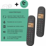 Cordless landline telephone - LOGICOM - DECT ILOA 250 DUO - Black - Without answering machine - Image 6