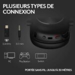 Logitech G PRO X 2 LIGHTSPEED PC Headset Bluetooth Headphones, Detachable Microphone - Black - Image 5