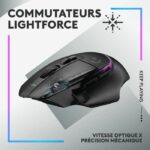 Logitech - G502 x plus lightspeed mouse gaming rvb wireless - hybrid buttons LightForce, Gaming Hero 25k - Black sensor - Image 2