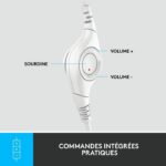 Logitech H390 Stereo wired helmet with antibruity microphone, USB -A - broken white - Image 4