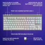 Logitech G515 LIGHTSPEED Wireless Keyboard without Numeric Keypad (Brown Switch) - White - Image 6